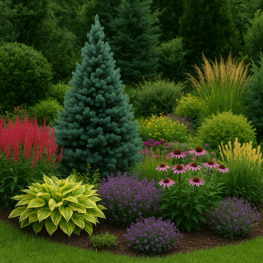 Jakie rośliny ozdobne najlepiej komponują się z iglakami w ogrodzie?