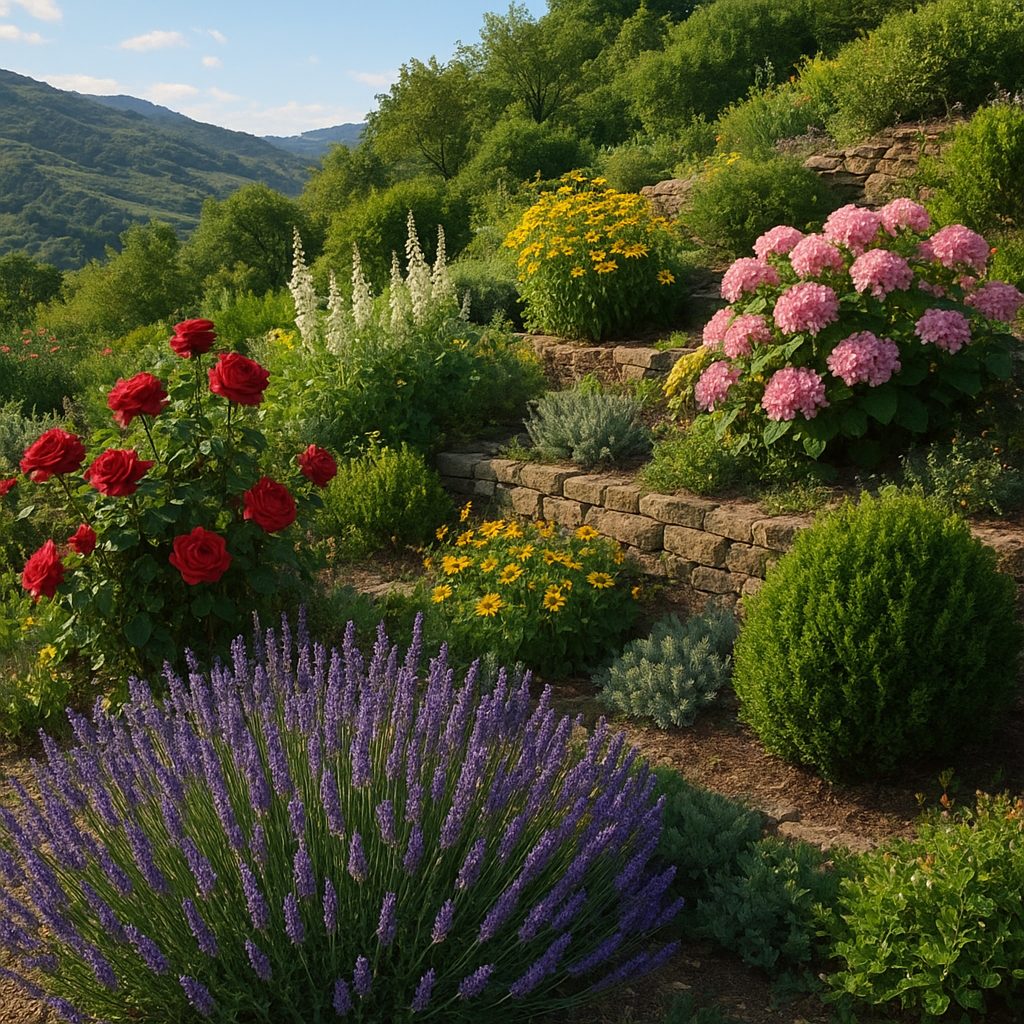 Jakie rośliny dobrze rosną w ogrodach wznoszących się na wzgórzach?